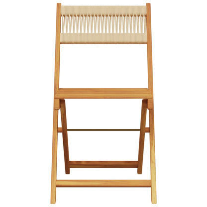 Bistro Set | Beige | Solid acacia wood, polypropylene | Compact