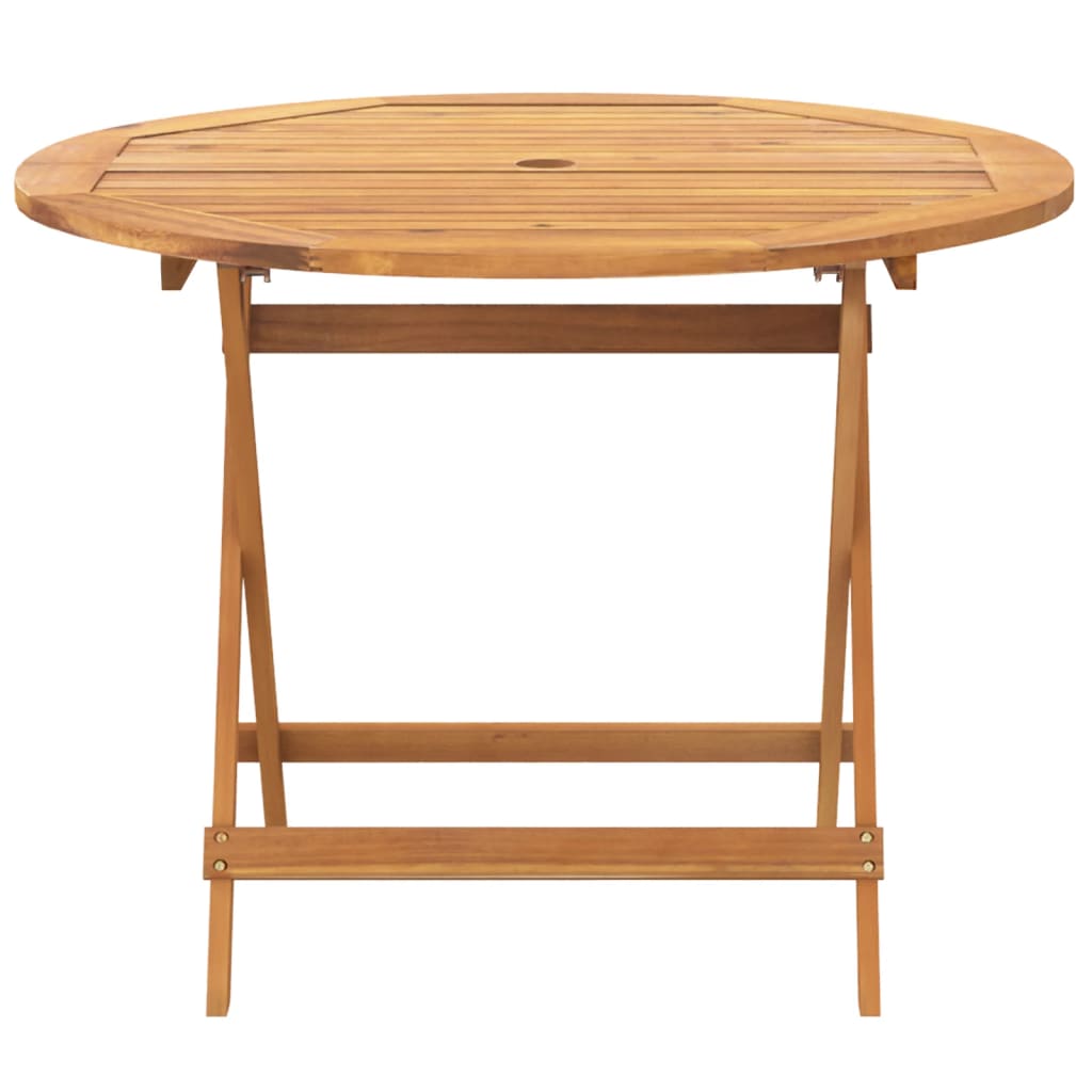 5 Piece Garden Dining Set Beige Polypropylene and Solid Wood