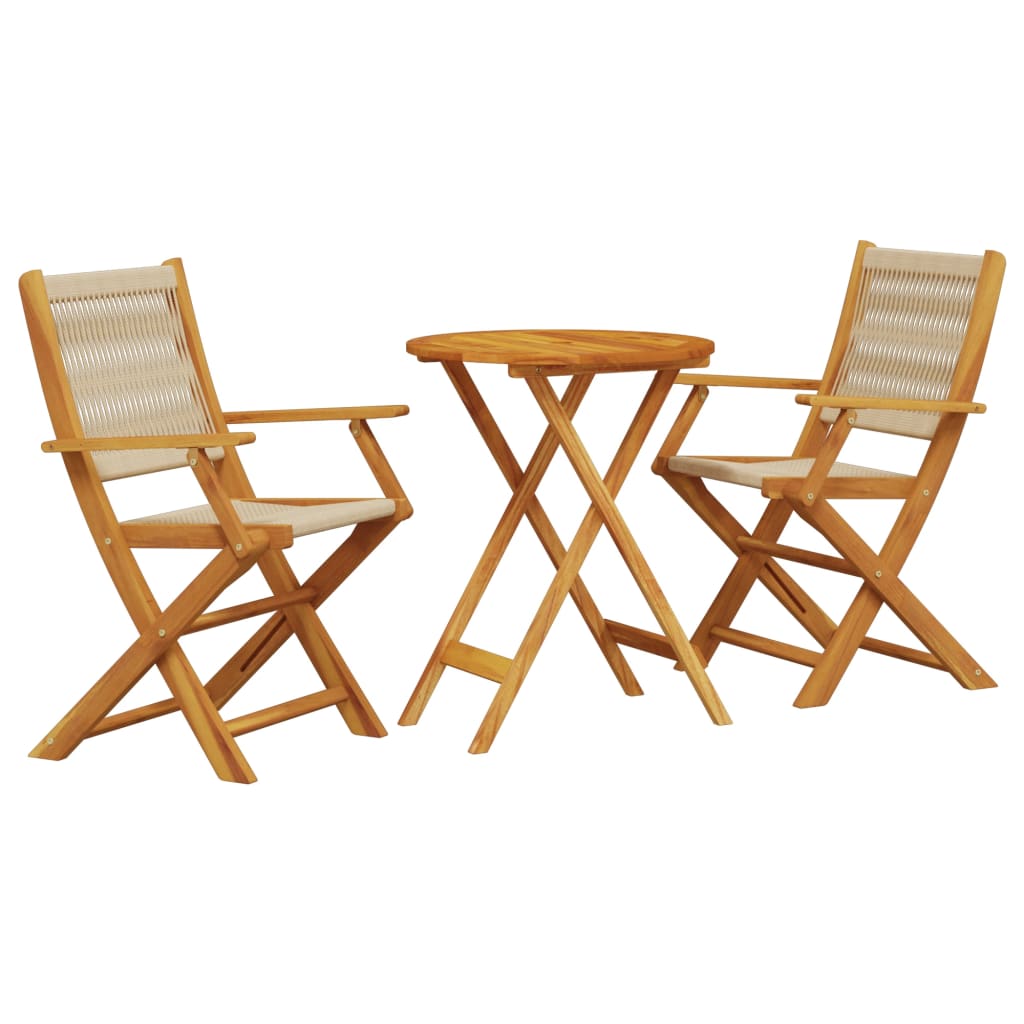 Bistro Set | Beige | Solid acacia wood and polypropylene | Standard