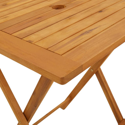 Bistro Set | Black | Solid acacia wood, PE rattan | Compact | Foldable