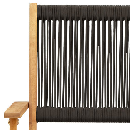 Bistro Set | Black, Natural Wood | Solid Acacia wood, Polypropylene
