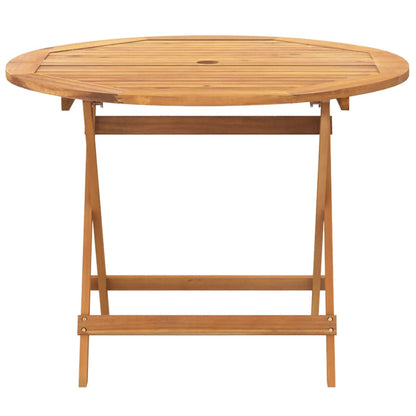 5 Piece Garden Dining Set Taupe Fabric and Solid Wood