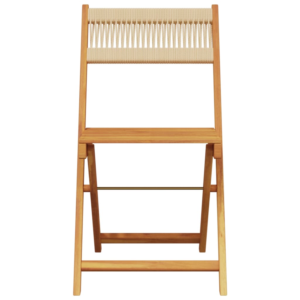 Bistro Set | Beige | Solid acacia wood, polypropylene | Small | Foldable