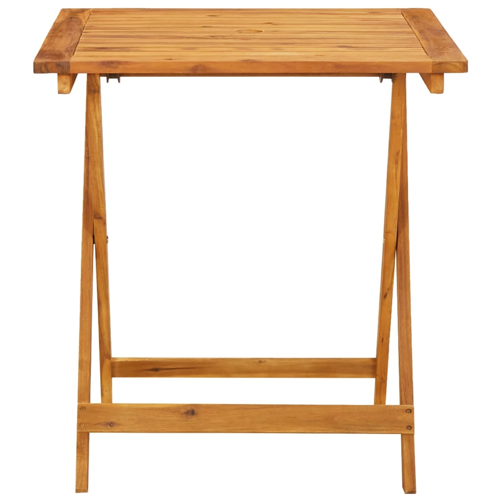 Bistro Set | Beige | Solid acacia wood, Poly Rattan | Compact | Foldable