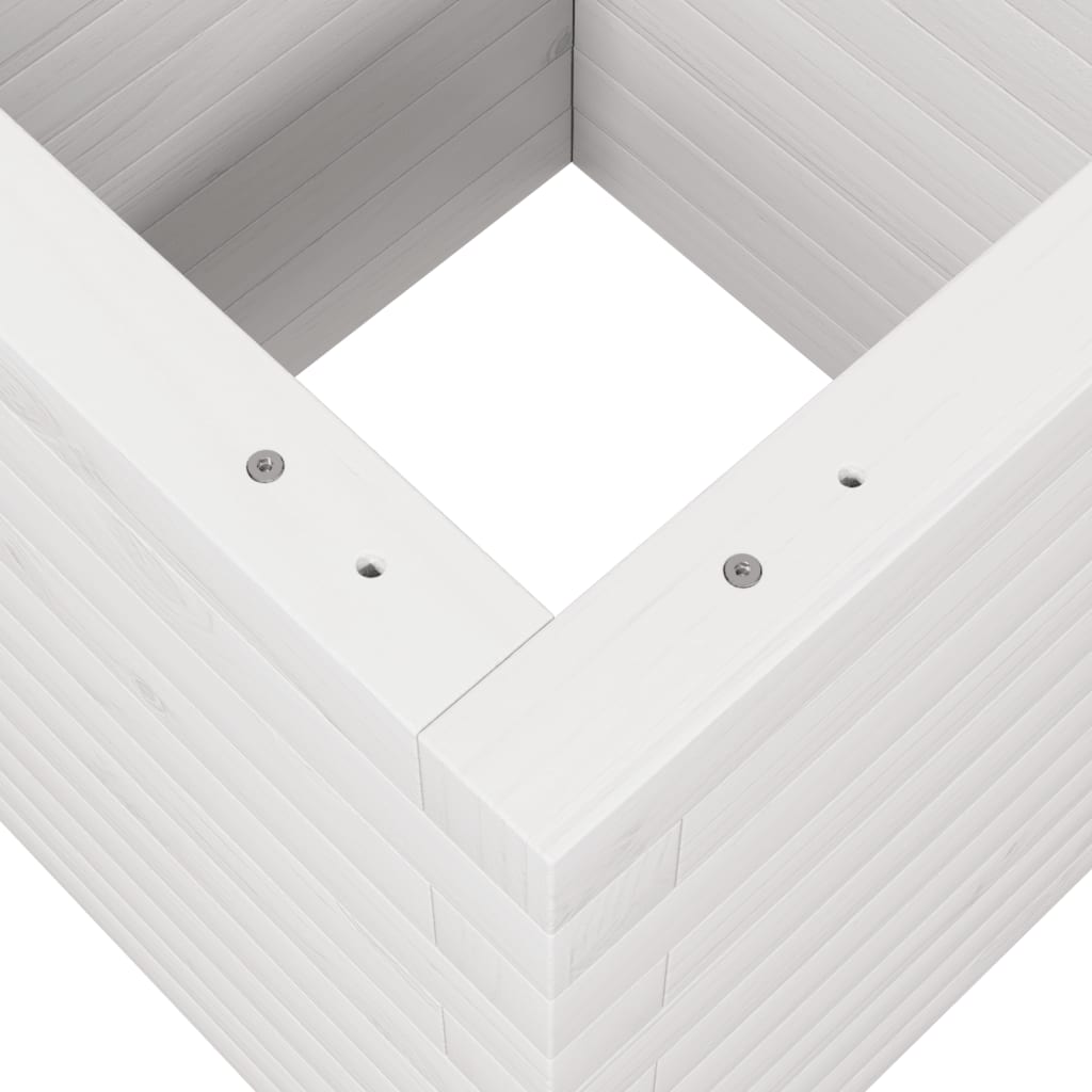 Garden Planter White 40x40x46 cm Solid Wood Pine