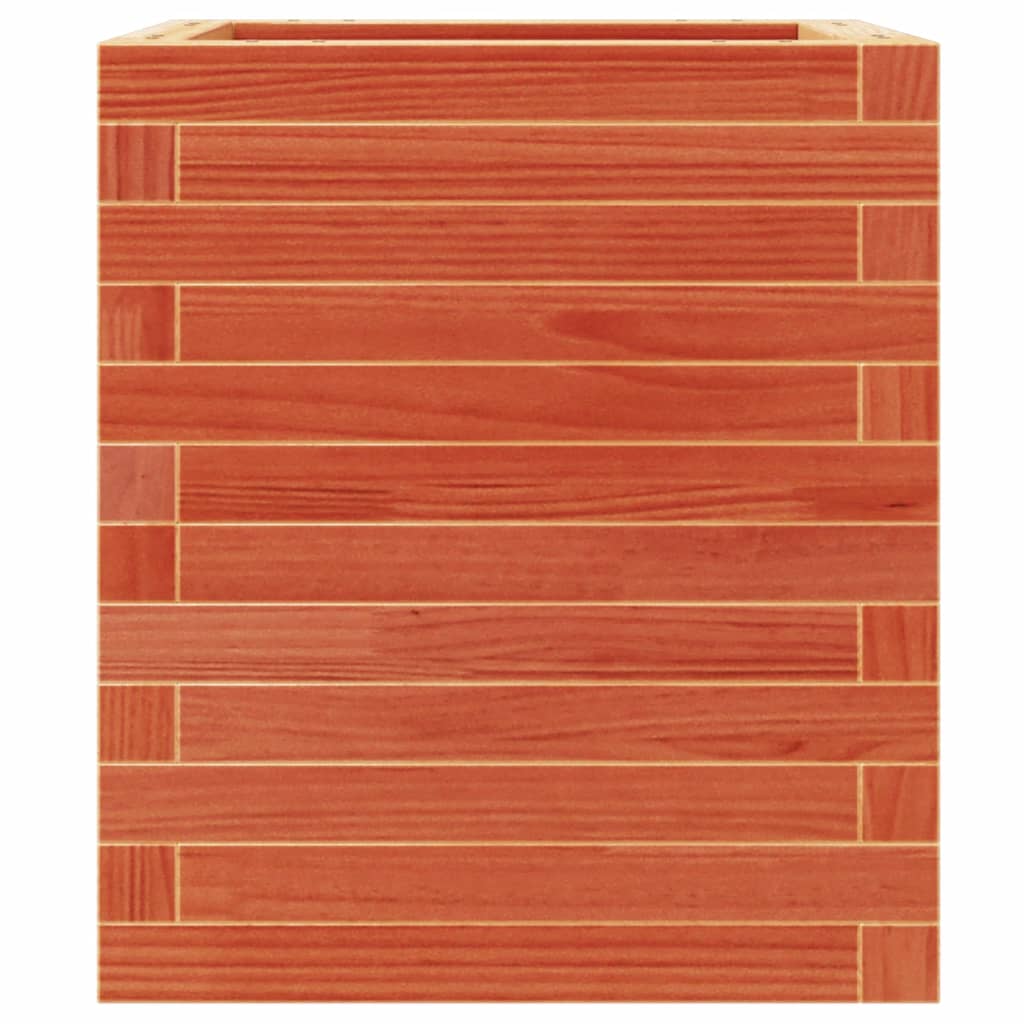 Garden Planter Wax Brown 40x40x46 cm Solid Wood Pine