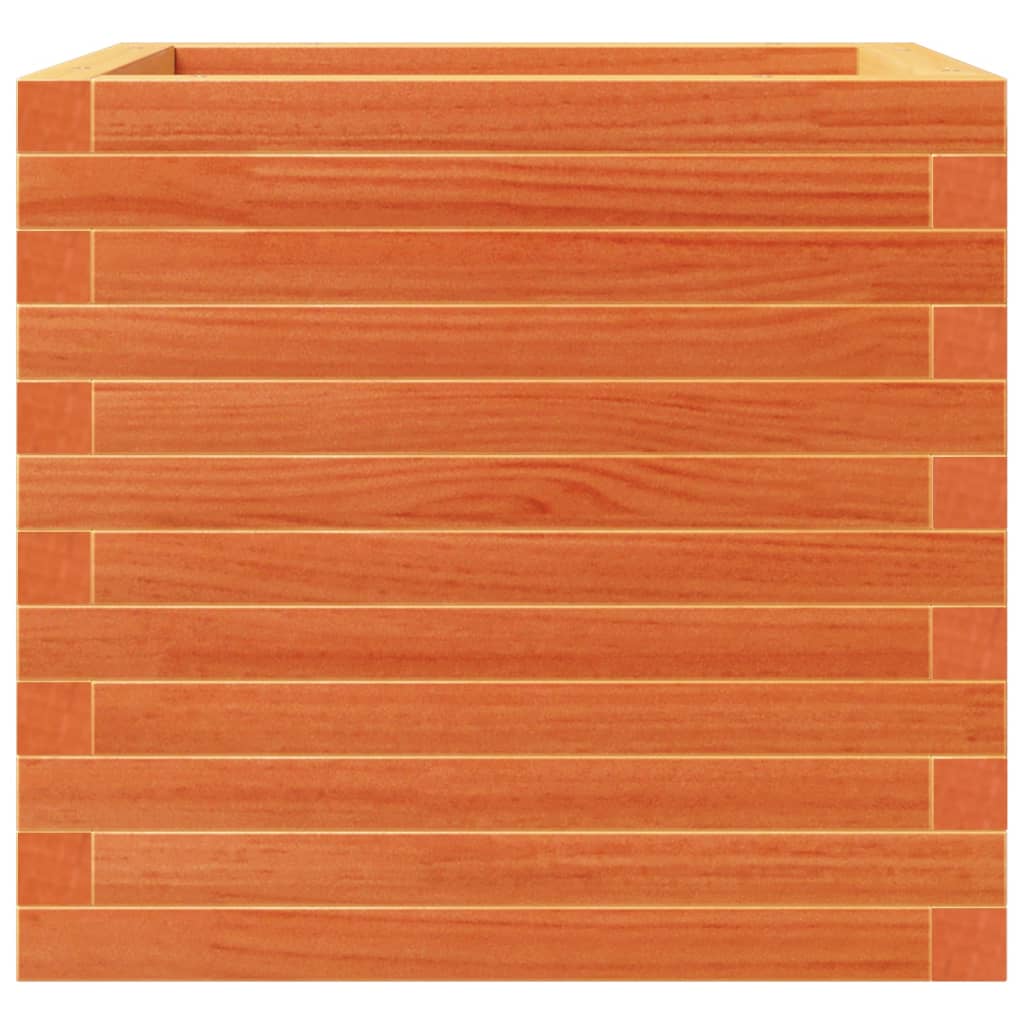 Garden Planter Wax Brown 50x50x46 cm Solid Wood Pine