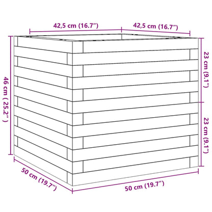 Garden Planter Wax Brown 50x50x46 cm Solid Wood Pine