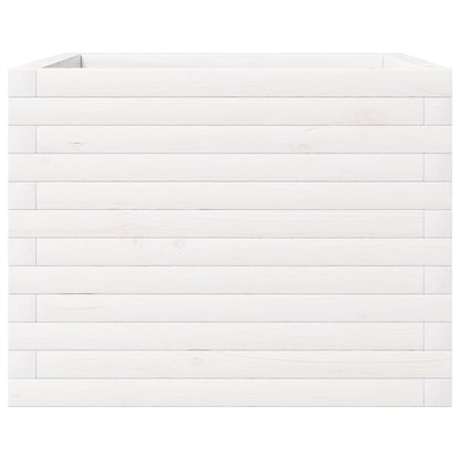 Garden Planter White 60x60x46 cm Solid Wood Pine