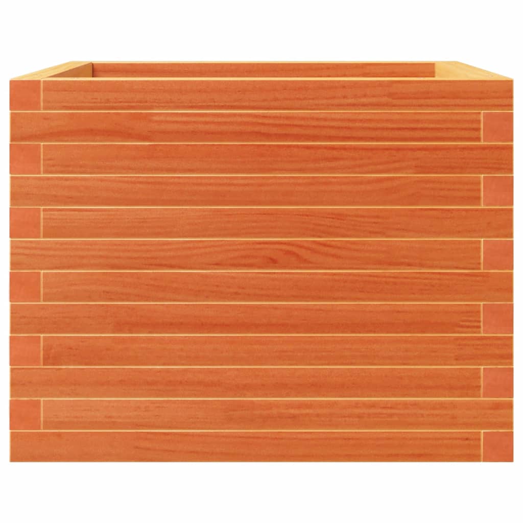 Garden Planter Wax Brown 60x60x46 cm Solid Wood Pine