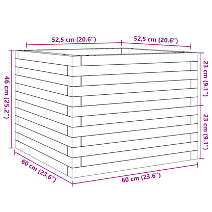 Garden Planter Wax Brown 60x60x46 cm Solid Wood Pine