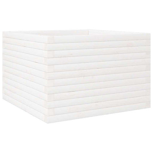 Garden Planter White 70x70x46 cm Solid Wood Pine