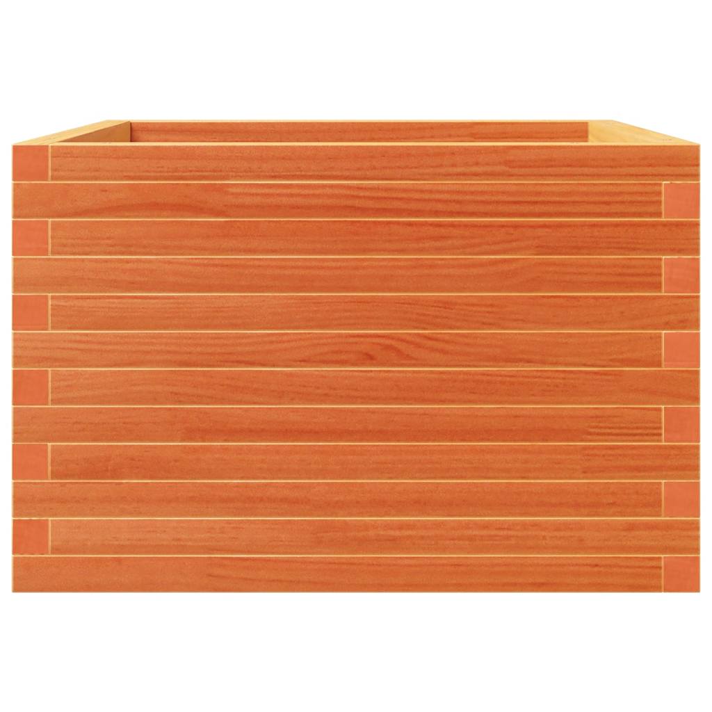 Garden Planter Wax Brown 70x70x46 cm Solid Wood Pine