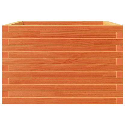 Garden Planter Wax Brown 70x70x46 cm Solid Wood Pine