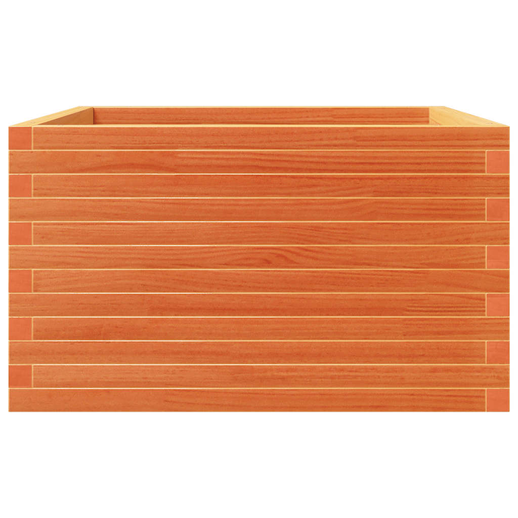 Garden Planter Wax Brown 80x80x46 cm Solid Wood Pine