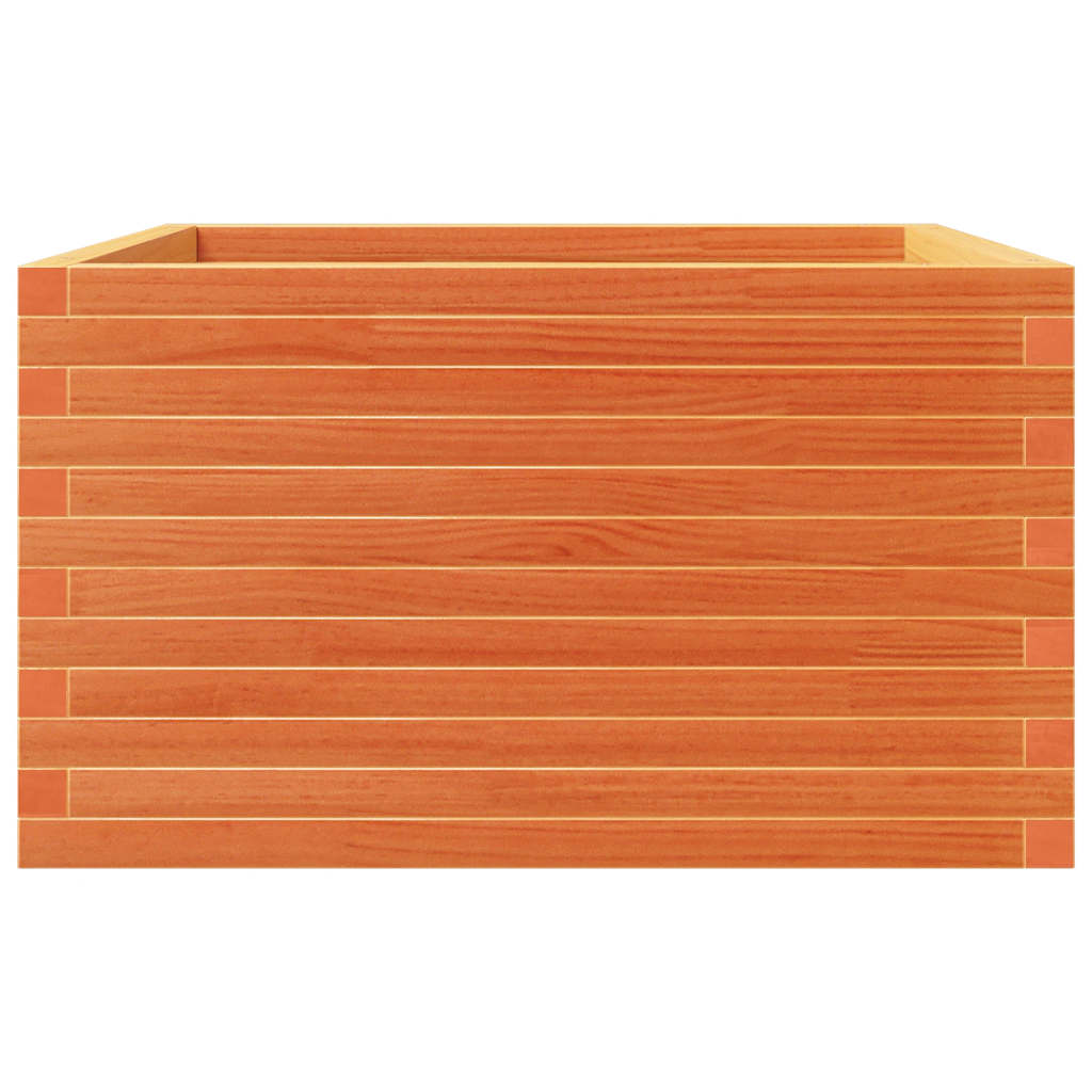 Garden Planter Wax Brown 80x80x46 cm Solid Wood Pine