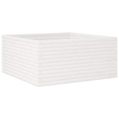 Garden Planter White 100x100x46 cm Solid Wood Pine