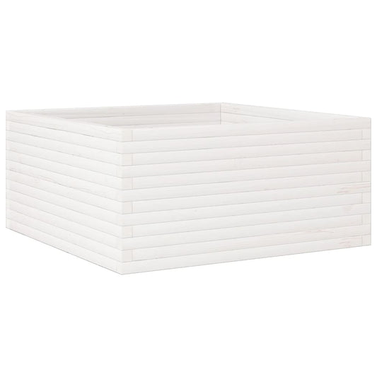 Garden Planter White 100x100x46 cm Solid Wood Pine