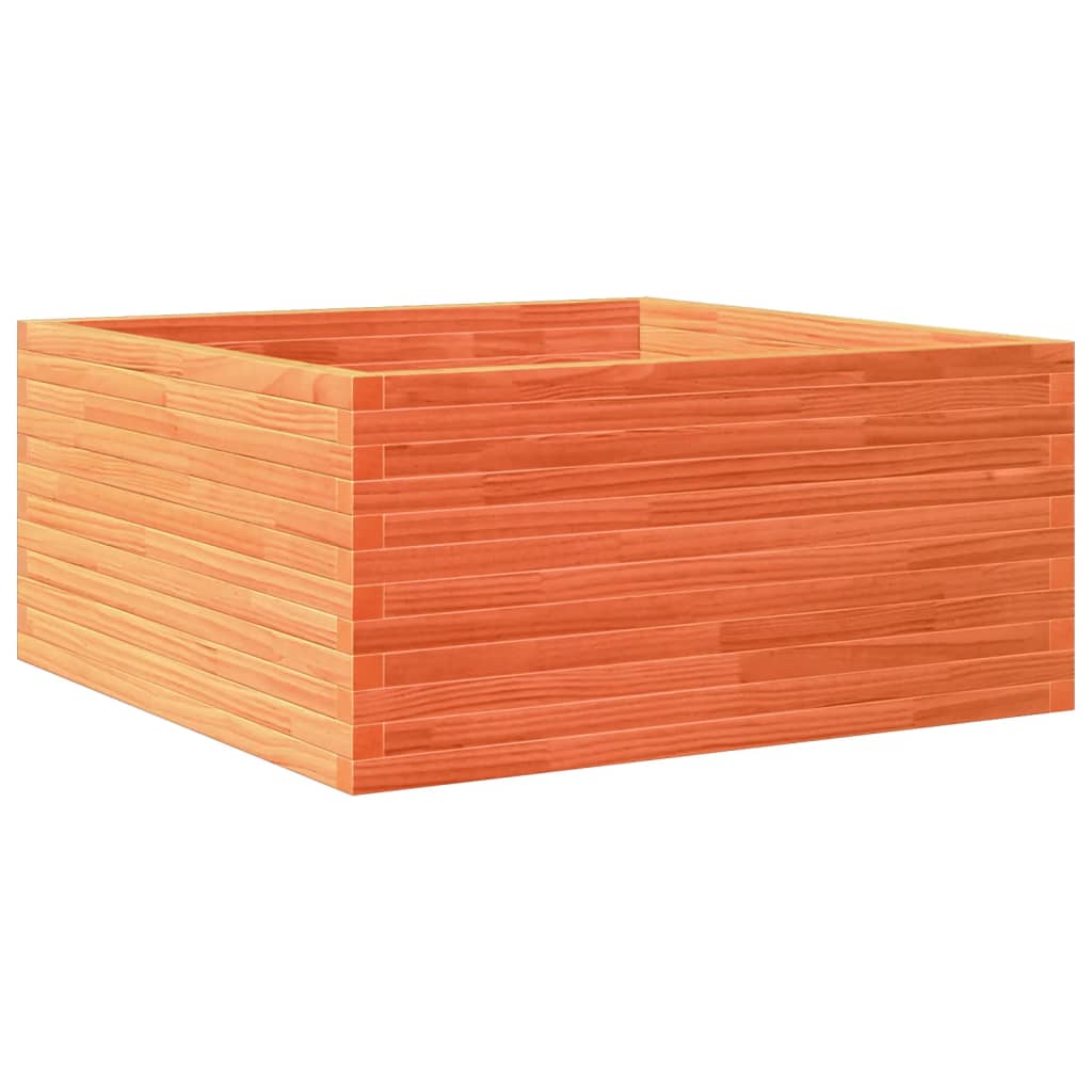 Garden Planter Wax Brown 100x100x46 cm Solid Wood Pine