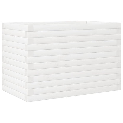 Garden Planter White 70x40x46 cm Solid Wood Pine