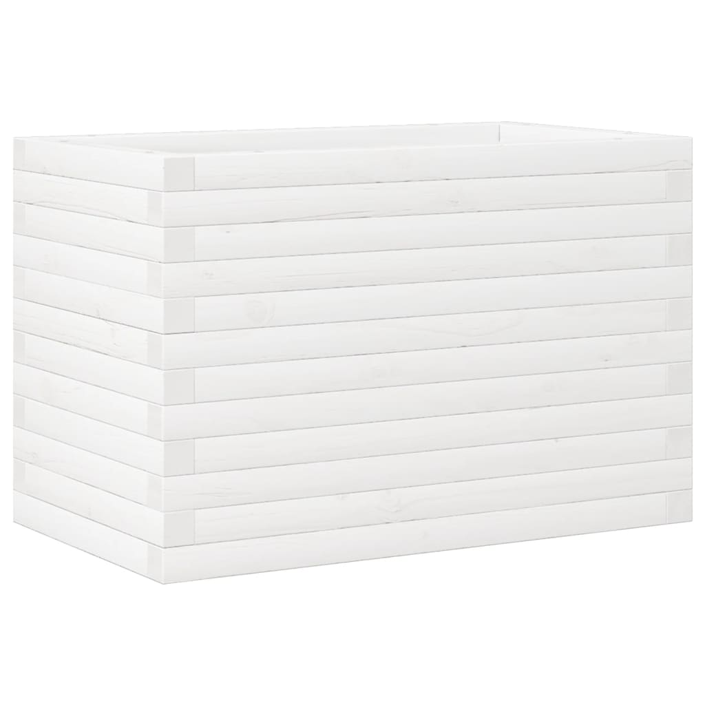 Garden Planter White 70x40x46 cm Solid Wood Pine