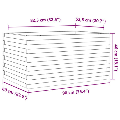 Garden Planter White 90x60x46 cm Solid Wood Pine