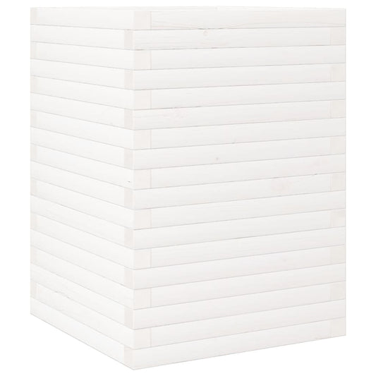 Garden Planter White 50x50x68.5 cm Solid Wood Pine