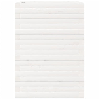 Garden Planter White 50x50x68.5 cm Solid Wood Pine