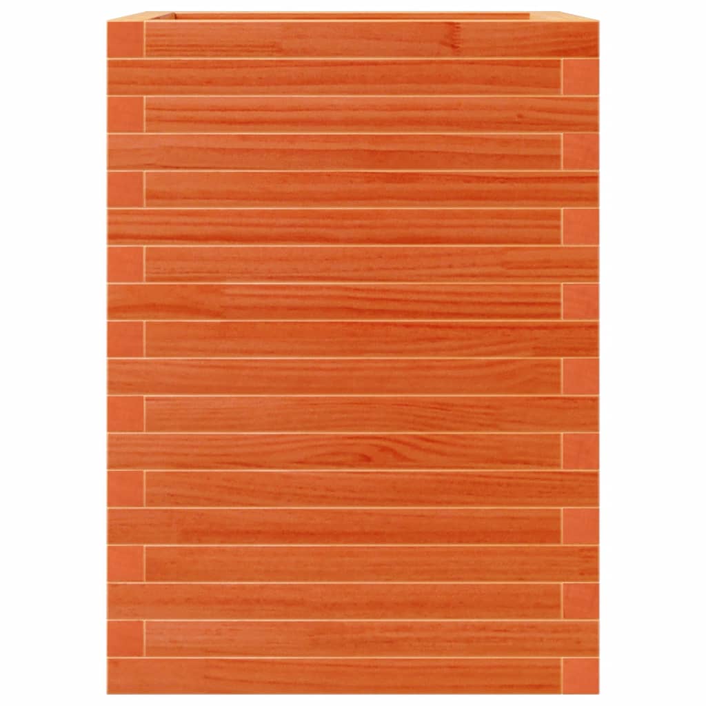 Garden Planter Wax Brown 50x50x68.5 cm Solid Wood Pine