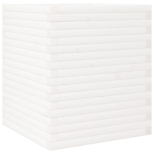 Garden Planter White 60x60x68.5 cm Solid Wood Pine