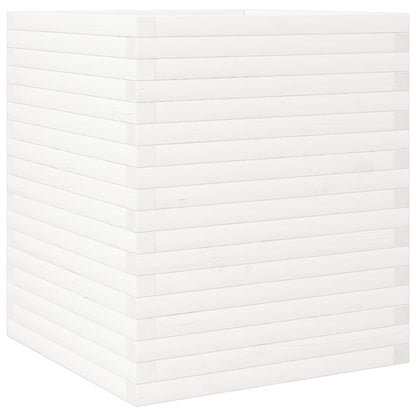 Garden Planter White 60x60x68.5 cm Solid Wood Pine