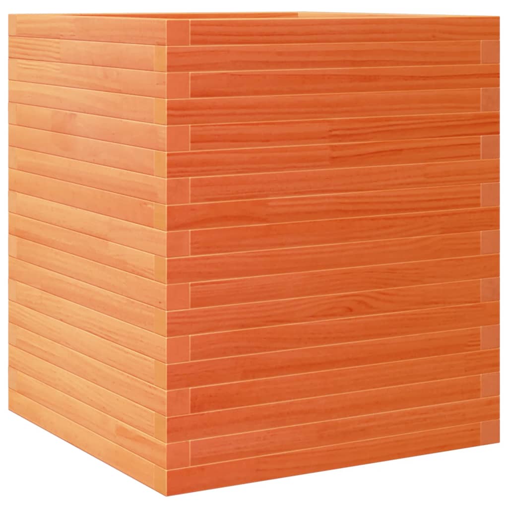 Garden Planter Wax Brown 60x60x68.5 cm Solid Wood Pine