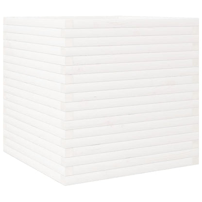Garden Planter White 70x70x68.5 cm Solid Wood Pine