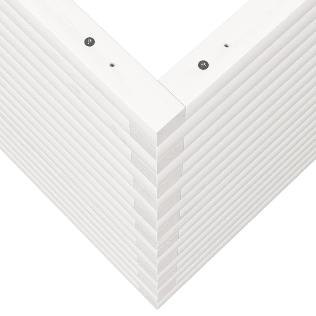 Garden Planter White 70x70x68.5 cm Solid Wood Pine