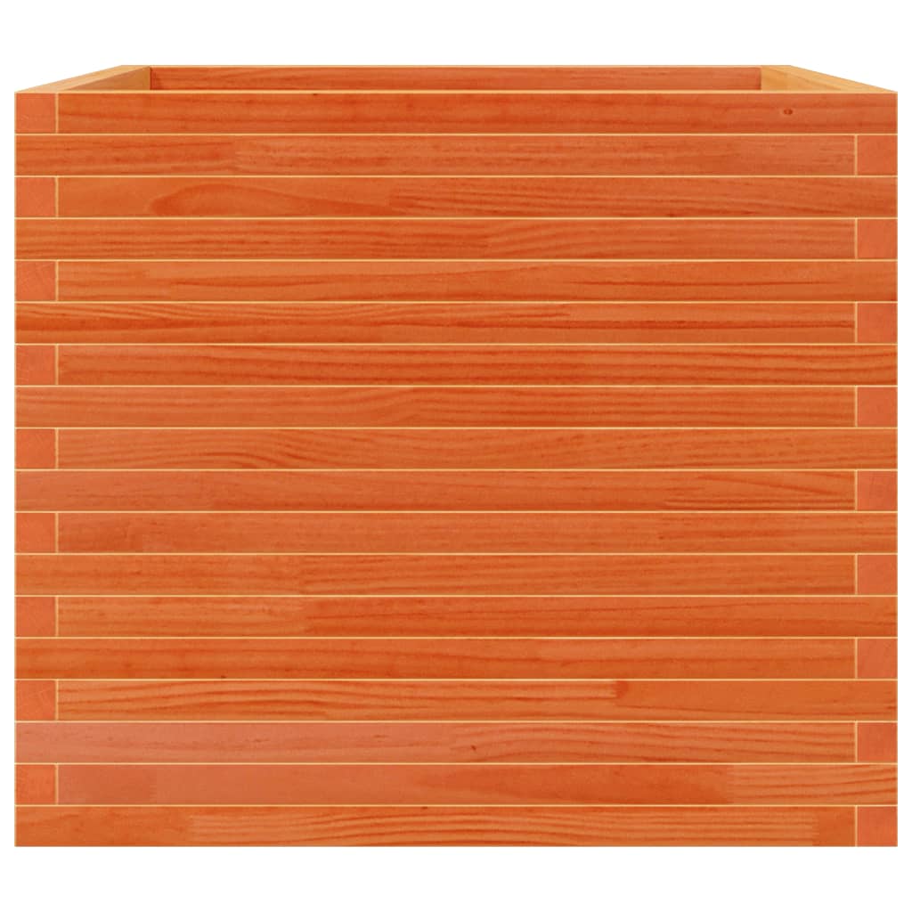 Garden Planter Wax Brown 80x80x68.5 cm Solid Wood Pine