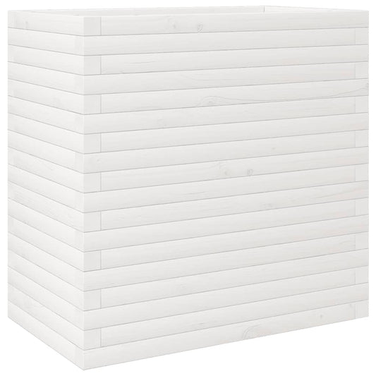 Garden Planter White 70x40x68.5 cm Solid Wood Pine