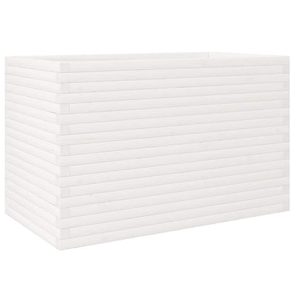 Garden Planter White 110x60x68.5 cm Solid Wood Pine