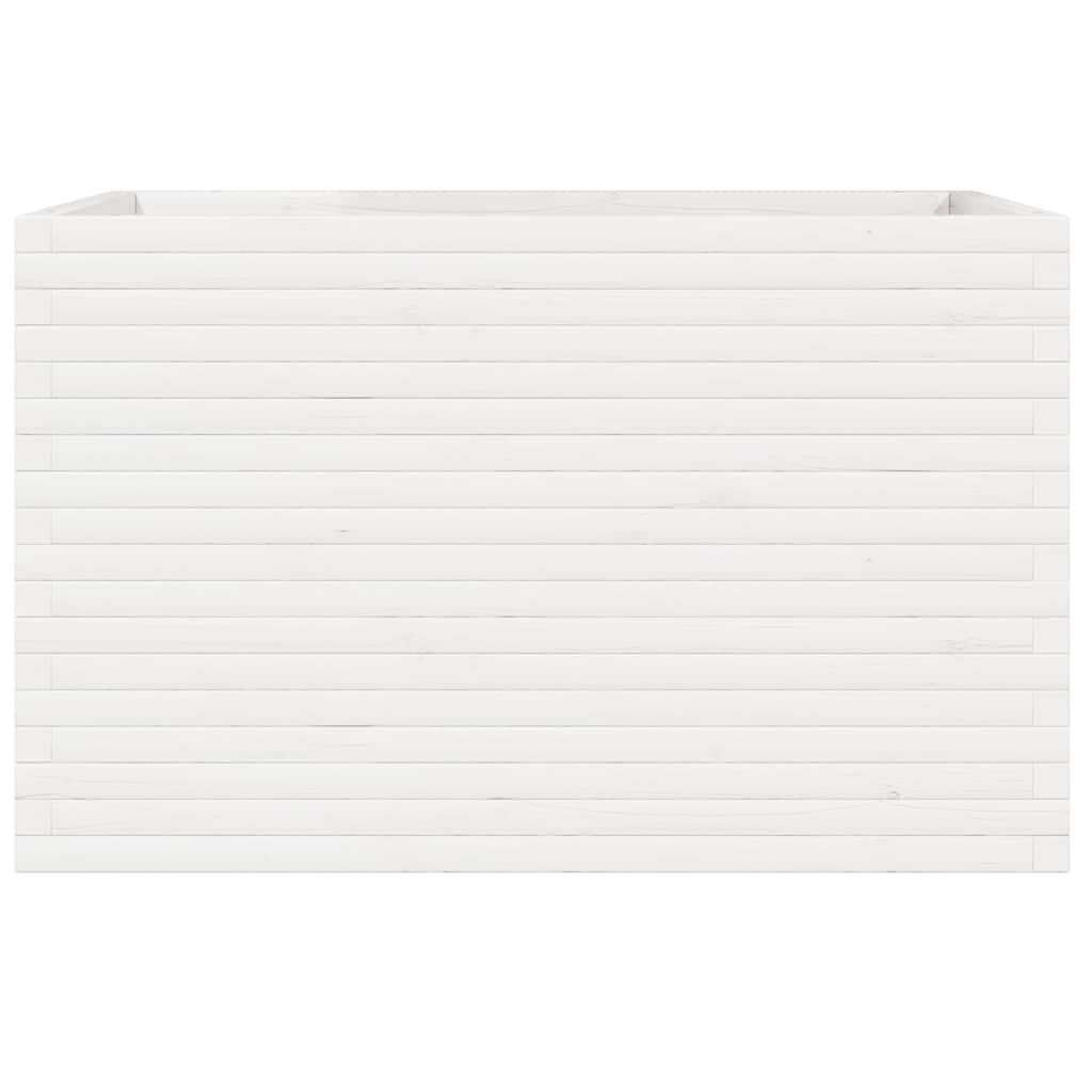 Garden Planter White 110x60x68.5 cm Solid Wood Pine