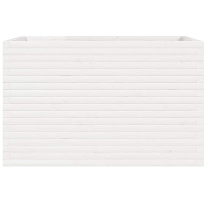 Garden Planter White 110x60x68.5 cm Solid Wood Pine