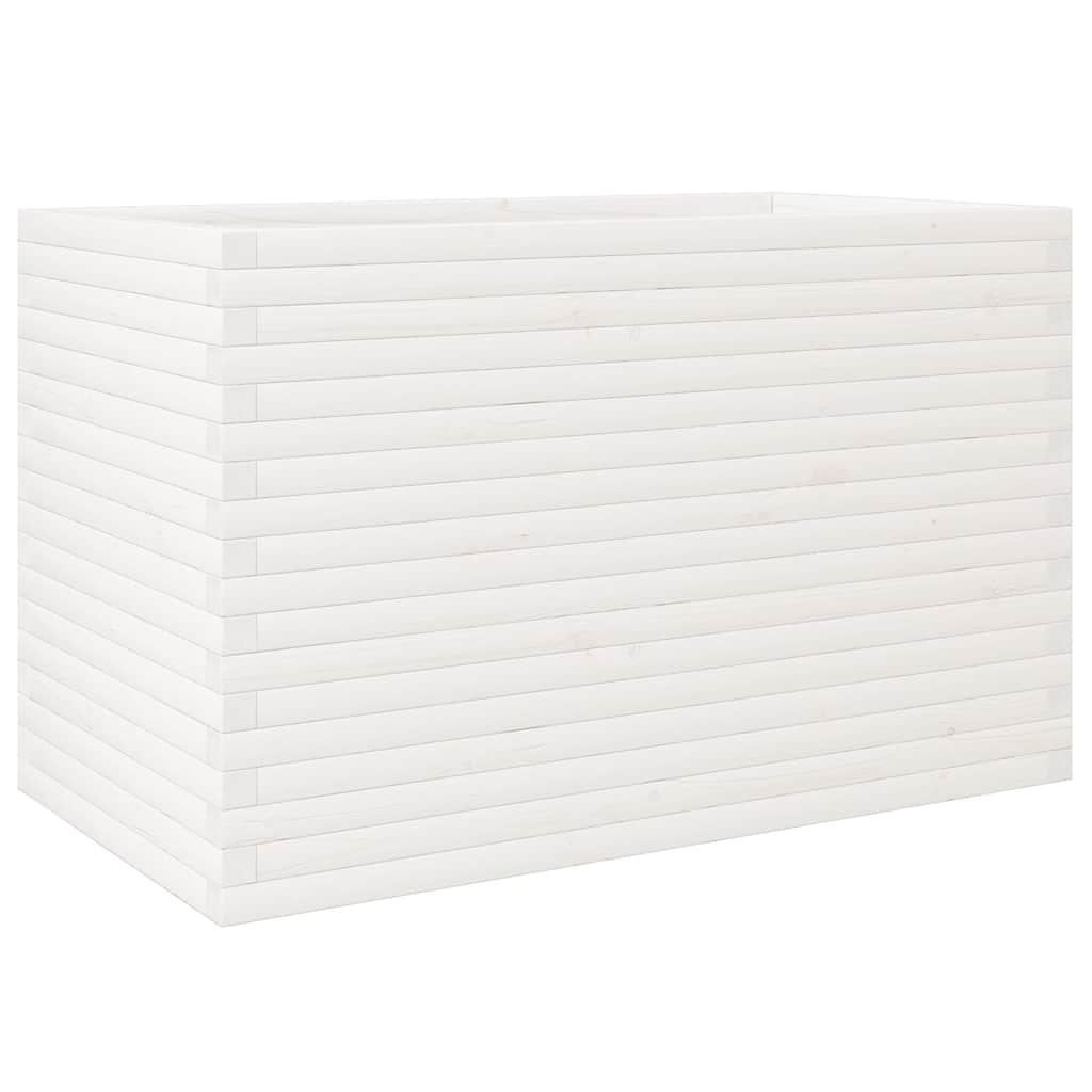 Garden Planter White 110x60x68.5 cm Solid Wood Pine