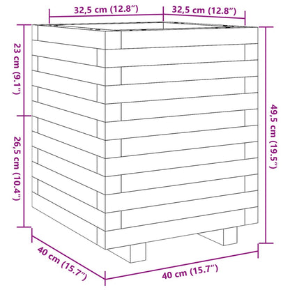 Garden Planter Wax Brown 40x40x49.5 cm Solid Wood Pine