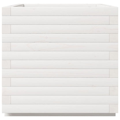 Garden Planter White 50x50x49.5 cm Solid Wood Pine