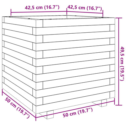 Garden Planter White 50x50x49.5 cm Solid Wood Pine