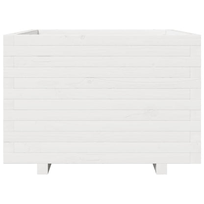 Garden Planter White 70x70x49.5 cm Solid Wood Pine