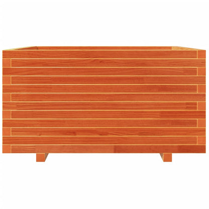 Garden Planter Wax Brown 90x90x49.5 cm Solid Wood Pine