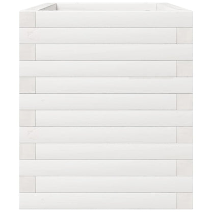 Garden Planter White 70x40x49.5 cm Solid Wood Pine