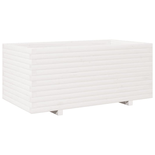 Garden Planter White 110x60x49,5 cm Solid Wood Pine