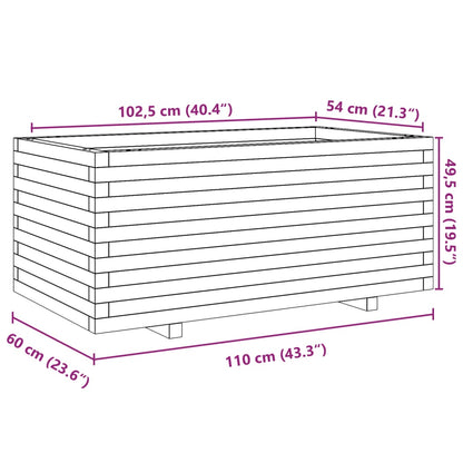 Garden Planter Wax Brown 110x60x49.5 cm Solid Wood Pine