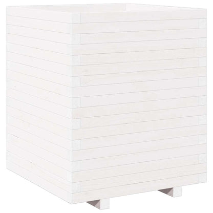Garden Planter White 60x60x72.5 cm Solid Wood Pine