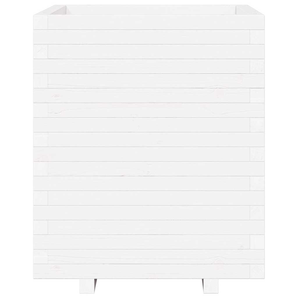 Garden Planter White 60x60x72.5 cm Solid Wood Pine